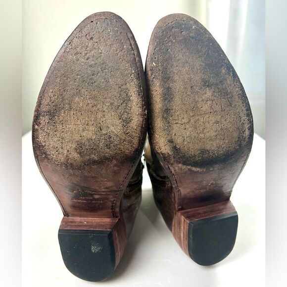 Liberty Black Studded Brown Leather Ankle Boots - Picture 12 of 12